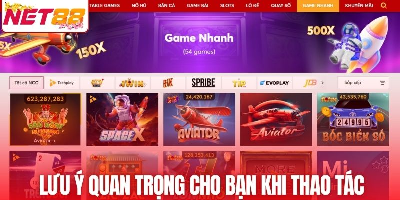 Lưu ý quan trọng cho bạn khi thao tác